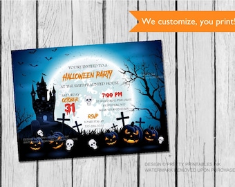 kids halloween invitation printable diy halloween etsy