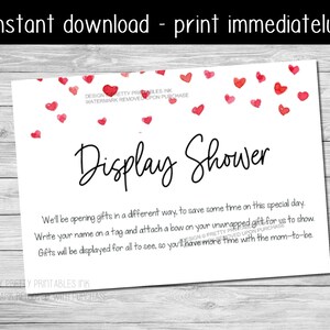 Display shower insert printable, display shower card, baby display shower insert, instant download baby shower display insert