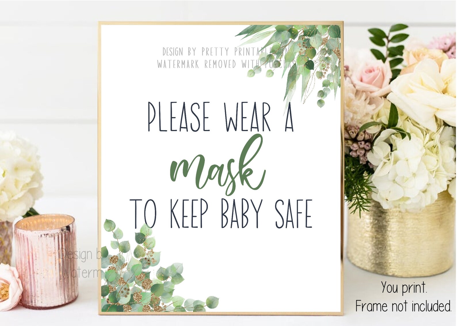 Wear a Mask Sign Please Wear a Mask Sign Baby Shower Mask Etsy Canada