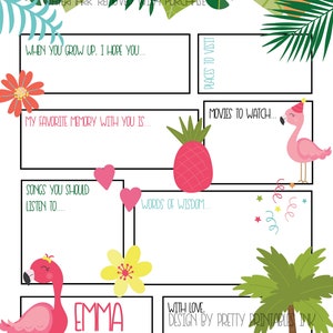 Flamingo first birthday time capsule, first birthday time capsule, 1st birthday time capsule, tropical birthday time capsule image 2