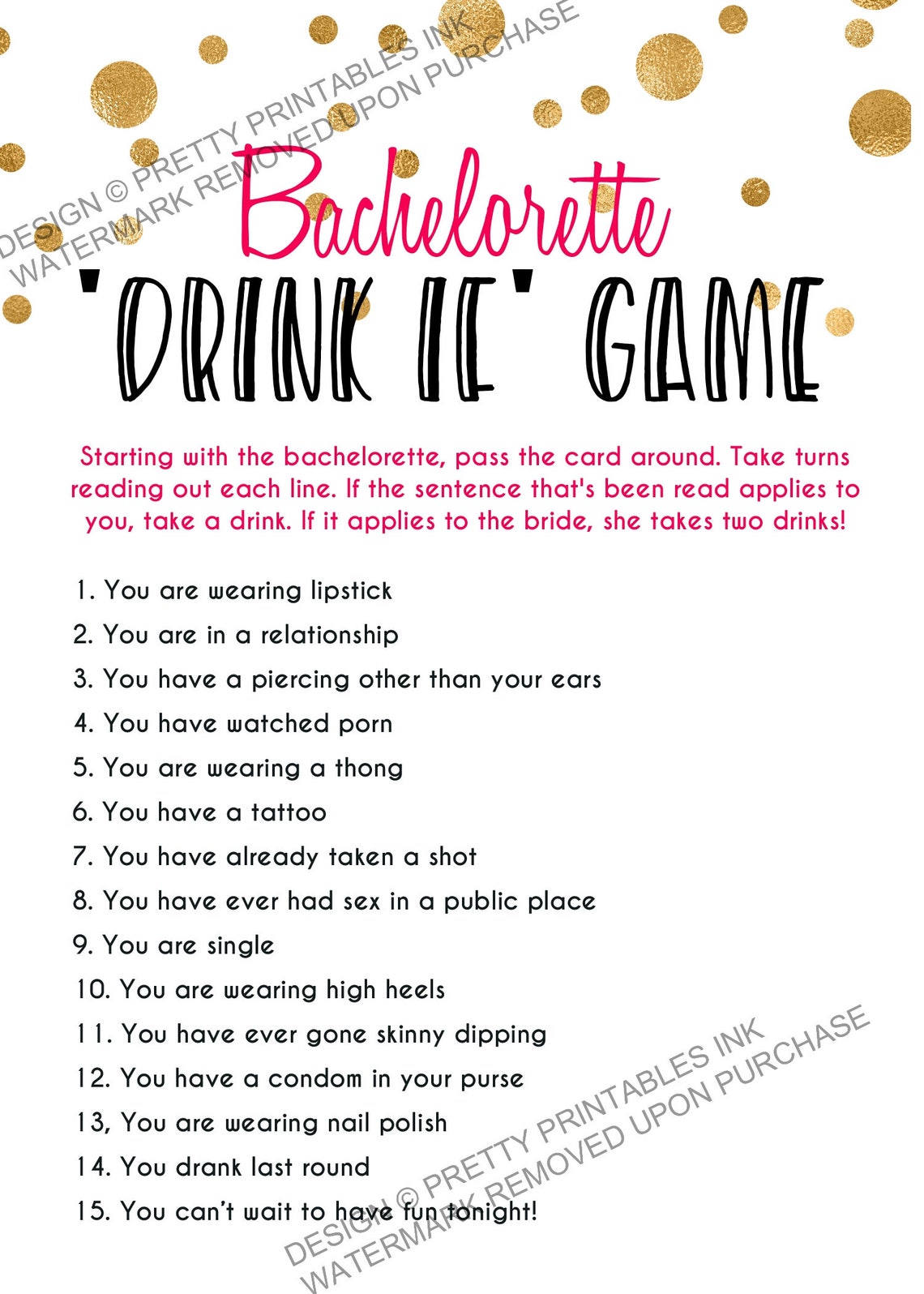 printable bachelorette game bachelorette drinking game