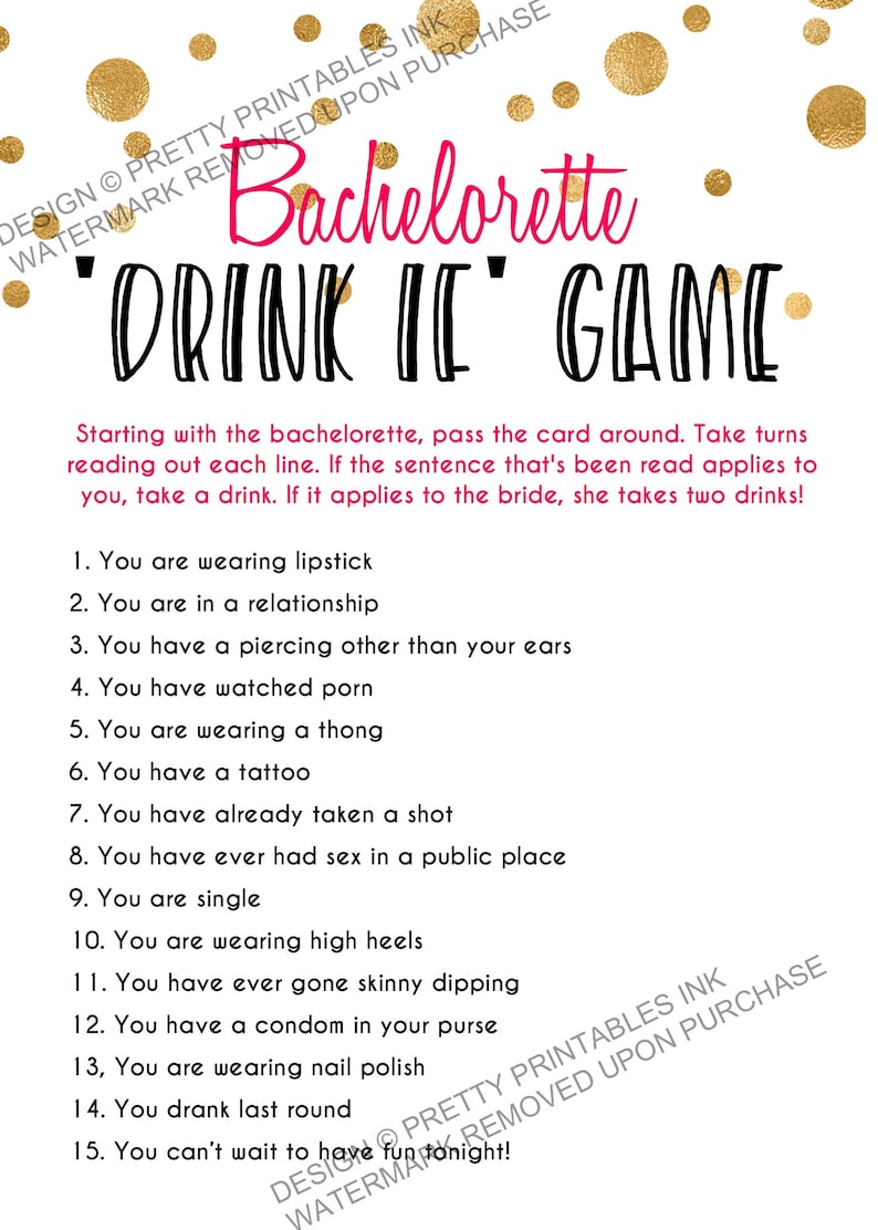 Printable bachelorette game/ bachelorette drinking game / Etsy