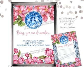 Mama Mia Baby Shower Advice Sign and Advice Card | Greek Baby Shower Advice Template | Disco Baby Shower Advice Card