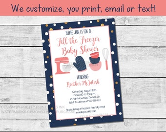 Fill the freezer baby shower invitation printable | stock the freezer baby shower | stock the freezer party invite | freezer meal shower