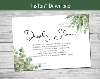 Printable Display Shower Card, Greenery Display Shower Insert, Display Bridal Shower Card, Display Baby Shower Card, Display Card Poem