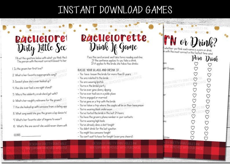 Flannel Fling Bachelorette Games Bundle, Flannel and Fizz Bachelorette Games, Flannel Bachelorette Games, Plaid Bachelorette Games image 1