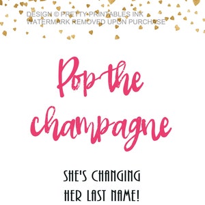 Bachelorette Sign Printable, Pop the Champagne Sign, Bachelorette Decorations image 2