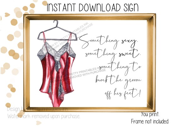 Lingerie Shower Sign Printable | Lingerie Shower Decor | Sexy Sweet Poem | Bachelorette Party Sign | Red Lingerie Party Sign Il_570xn