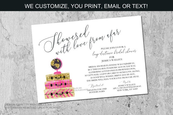 Bridal Shower by Mail Invitation | Long Distance Shower By Mail Invitation | Travel Bridal Shower Invite | Virtual Bridal Shower Invite Il_570xn