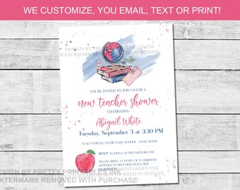 New Teacher Shower Invitation | Stock the Classroom Teacher Invitation | New Teacher Party Invite | Teacher Grad Party Invitation