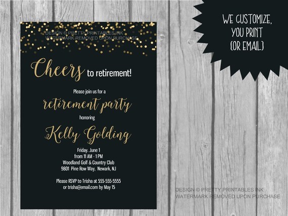 retirement party invitation printable retirement etsy