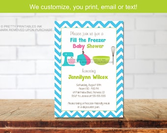 Fill the freezer baby shower invitation printable / stock the freezer party invite / stock the freezer baby shower / freezer meal shower