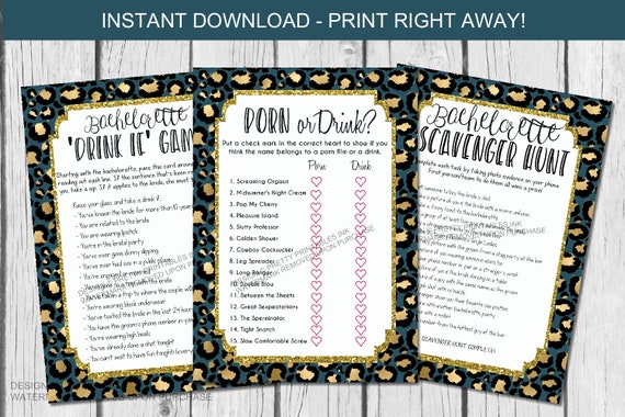 Printable Bachelorette Party Games, Bachelorette Games, Cheetah Bachelorette Party Games, Hens Party Games Il_570xn