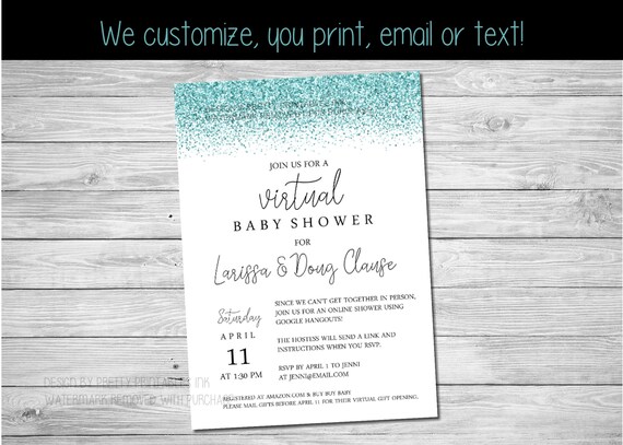 Virtual Baby Shower Invite | Virtual Boy Baby Shower | Distance Baby Shower Invitation | Boy Baby Shower Invite | Online Baby Shower Invite Il_570xn