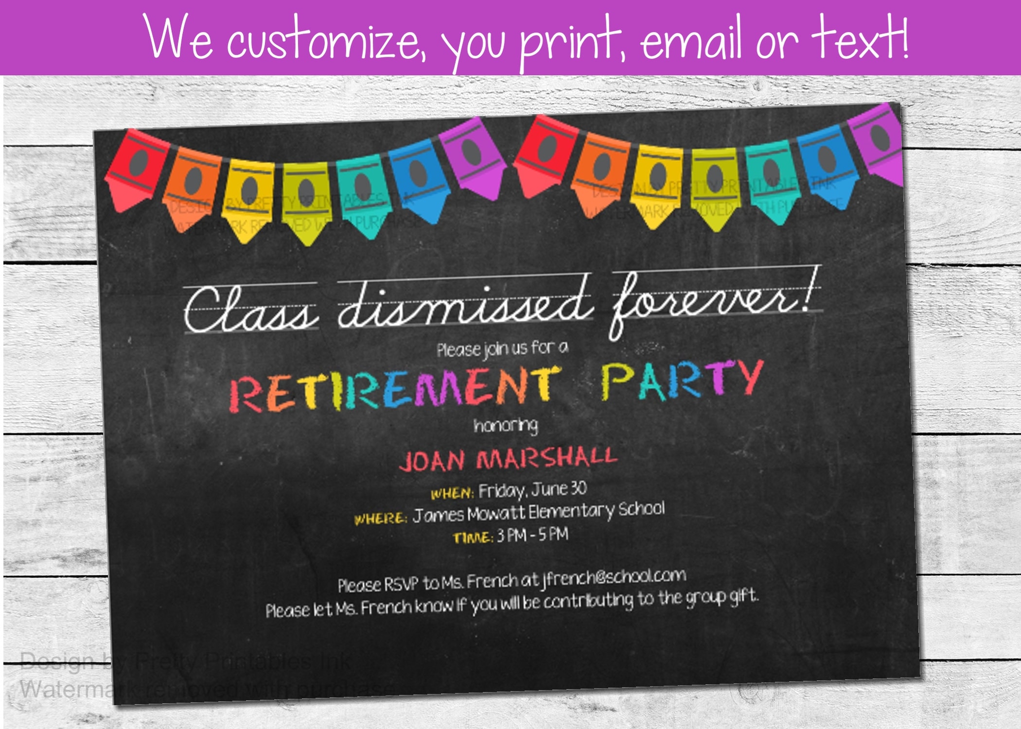 Teacher Retirement Invitations