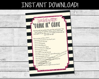 Bachelorette Trink-Wenn-Spiel: Spaß-Party-Spiel (PDF-Muster)