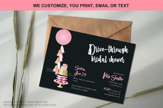 Drive By Bridal Shower Invite | DriveThrough Bridal Shower Invitation | Bridal Shower Parade Invitation Il_570xn