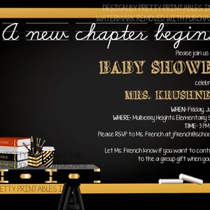 Baby shower invitation for teacher shower