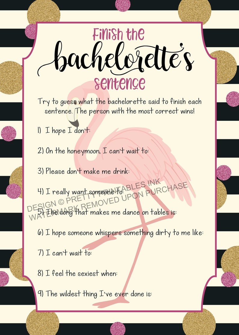 flamingo bachelorette party games printable bachelorette