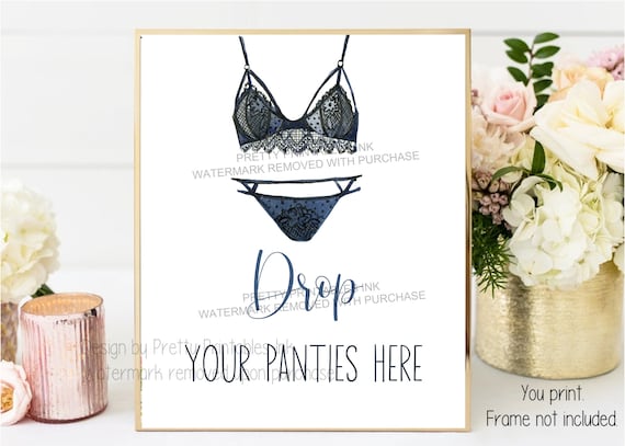 Lingerie Shower Sign Printable | Drop Your Panties Sign Instant Download | Panty Game Sign | Lingerie Party Sign | Bridal Shower Decor Il_570xn