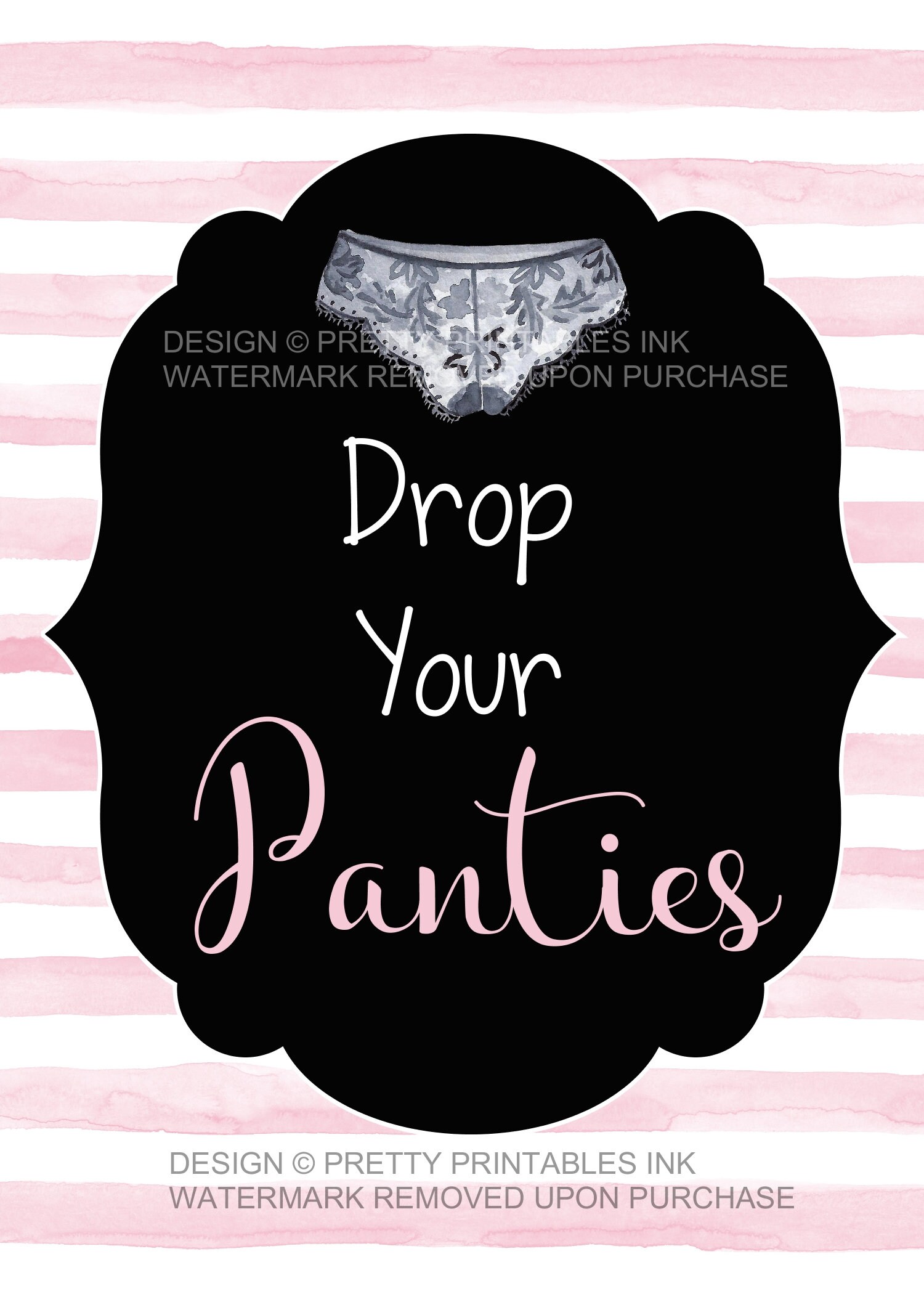 Panty Game Sign and Poem Printable Drop Your Panties Sign - Etsy Canada