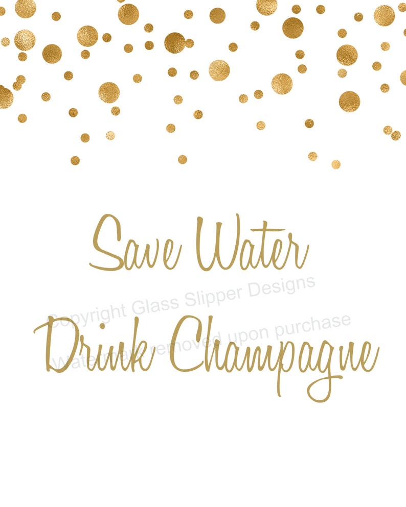 Set of 5 printable white and gold champagne bridal shower signs/ champagne brunch signs/ champagne bridal shower/ mimosa bar image 3