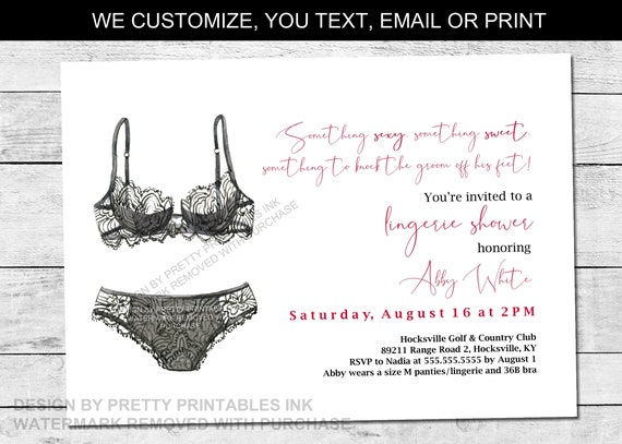 Lingerie outlet party invitations