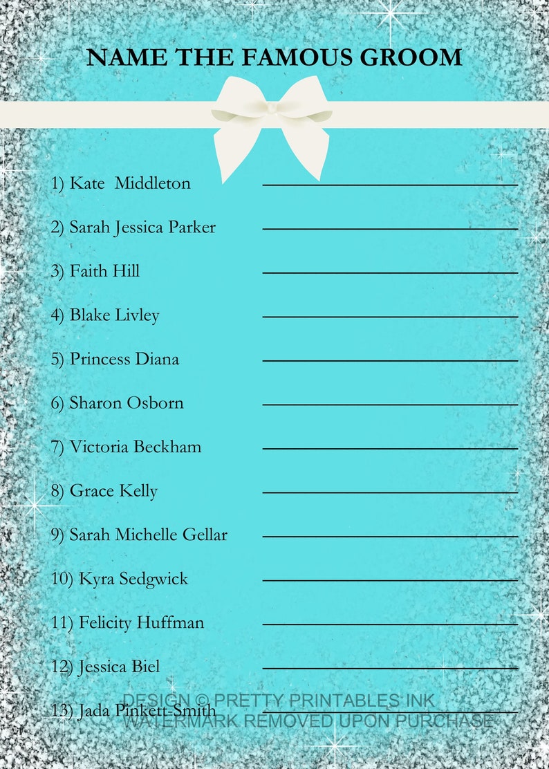 Virtual Bridal Shower Games Bridal Shower Games Printable Etsy Canada