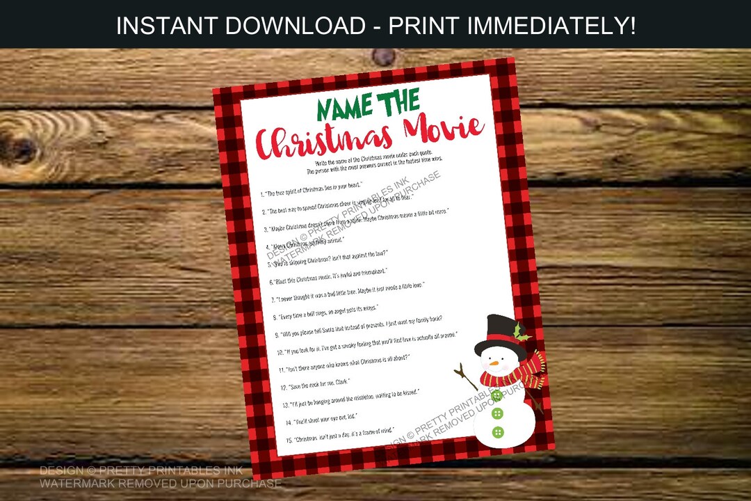 Christmas Party Game Printable, Instant Download Christmas Game PDF