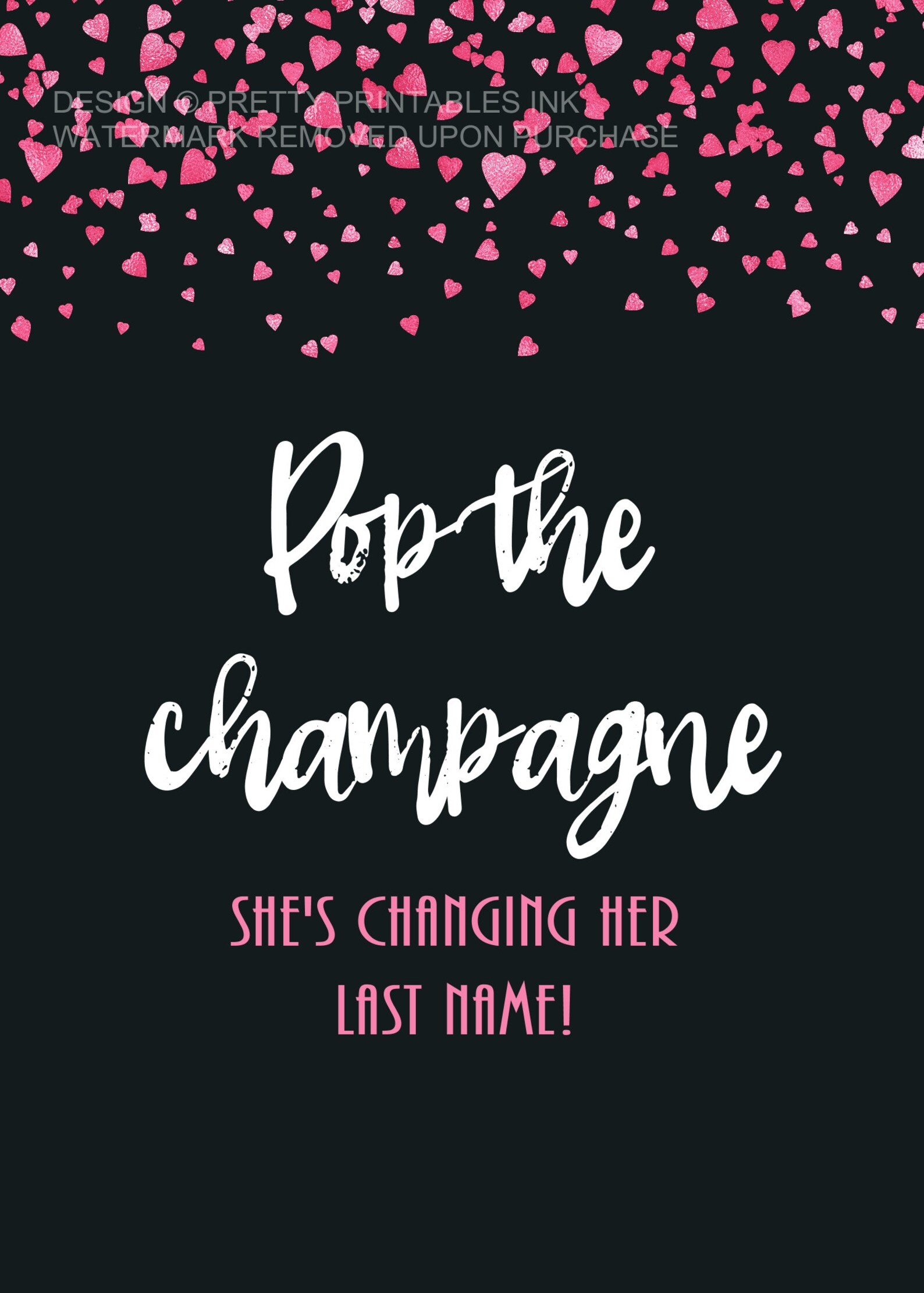 Printable bachelorette party sign / pop the champagne sign / | Etsy