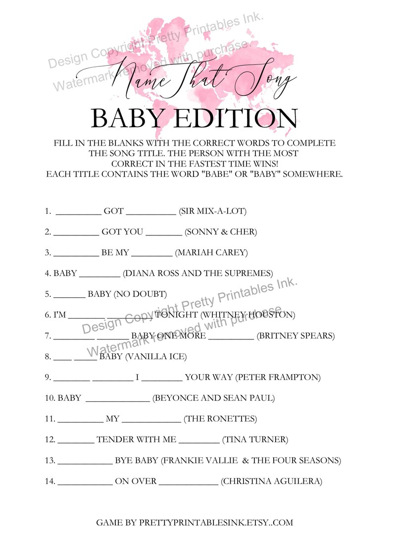 Printable Baby Shower Games Girl Baby Shower Games Bundle Etsy Canada