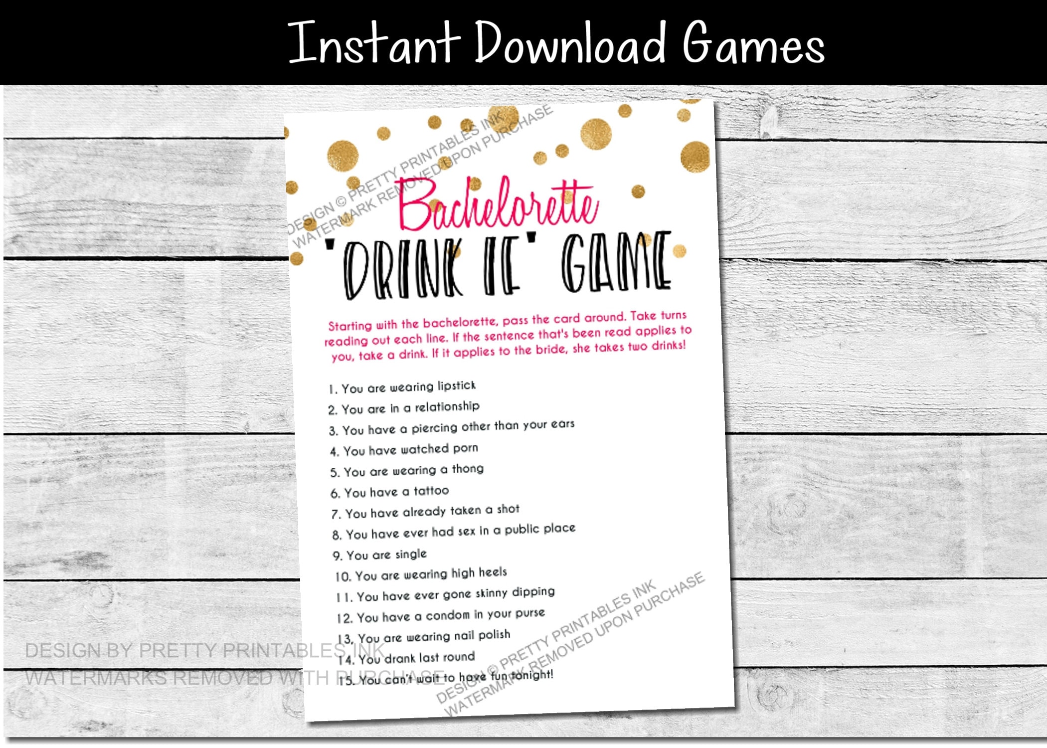 Printable Bachelorette Game Bachelorette Drinking Game Drink - Etsy Sweden