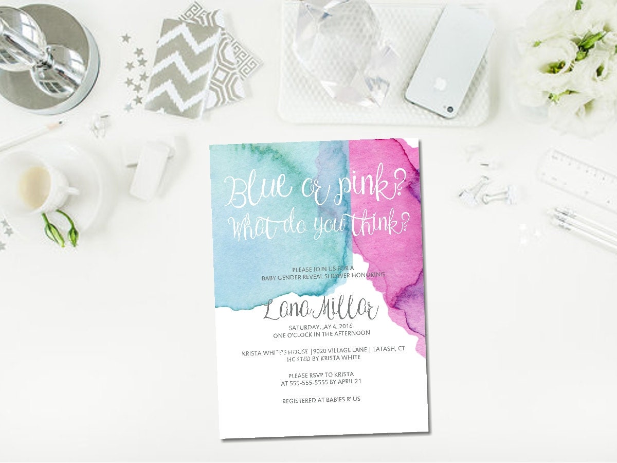 PRINTABLE gender demonstrate invitation, gender make clear shower invite photo relating to Printable Gender Reveal Invitations known as PRINTABLE gender make clear invitation, gender clarify shower invite