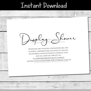 Instant Download Display Shower Insert, Display Shower Card, Display Shower Tag, Display Bridal Shower Card, Display Baby Shower Card