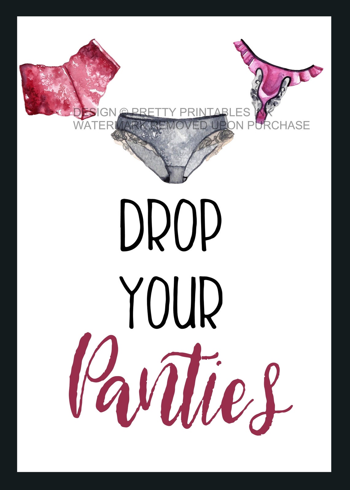 Instant Download Drop Your Panties Sign And Insert Drop Your Etsy Canada