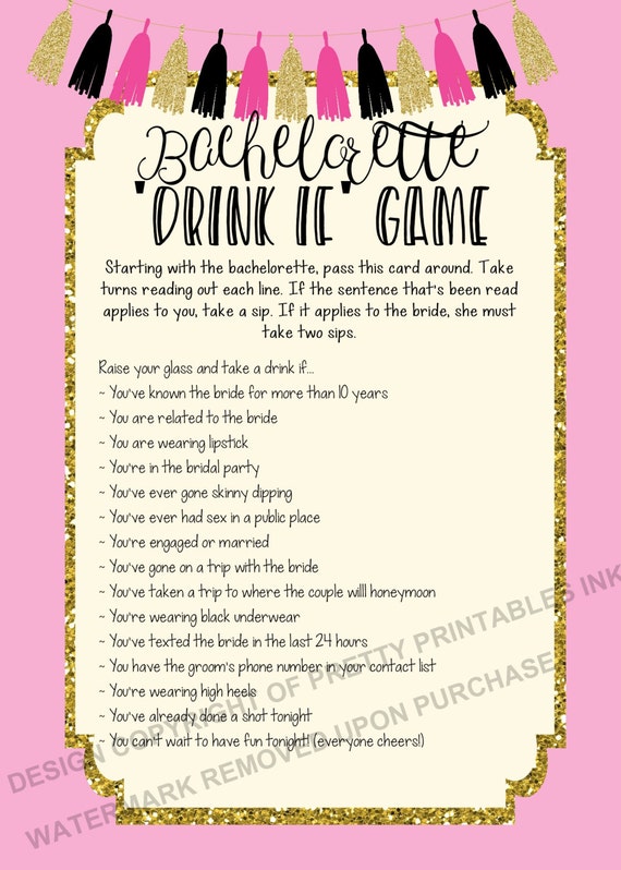 Bachelorette Party Games Printable
