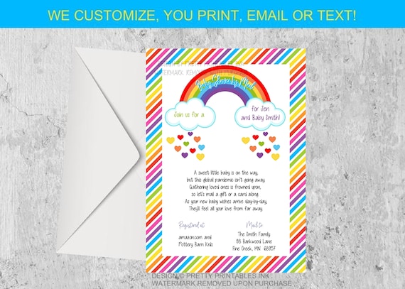 Baby Sprinkle by Mail Invitation | Baby Shower By Mail Invitation Printable | Long Distance Sprinkle Invitation Il_570xn