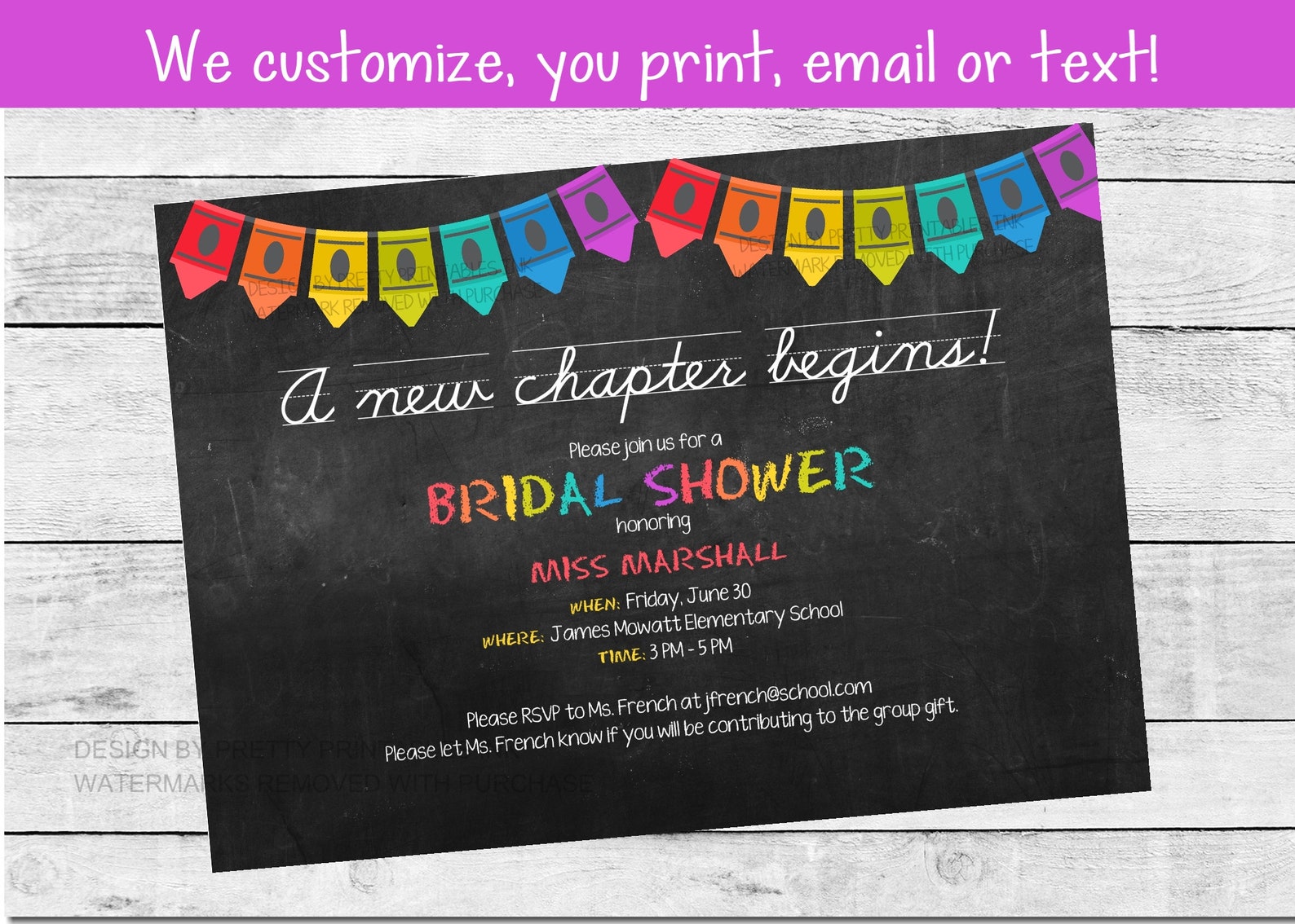 Teacher Bridal Shower Invitation Teacher Shower Invitation Etsy Canada