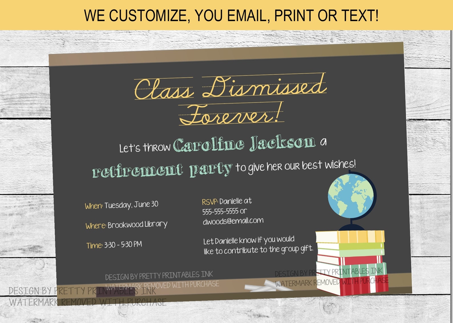 Printable Teacher Retirement Party Invitation School - Etsy