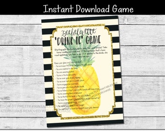 Bachelorette drink if game pineapple | printable bachelorette game | bachelorette drinking game | bachelorette game | beach bachelorette