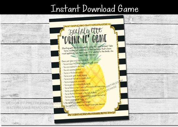Bachelorette drink if game pineapple | printable bachelorette game | bachelorette drinking game | bachelorette game | beach bachelorette Il_570xn