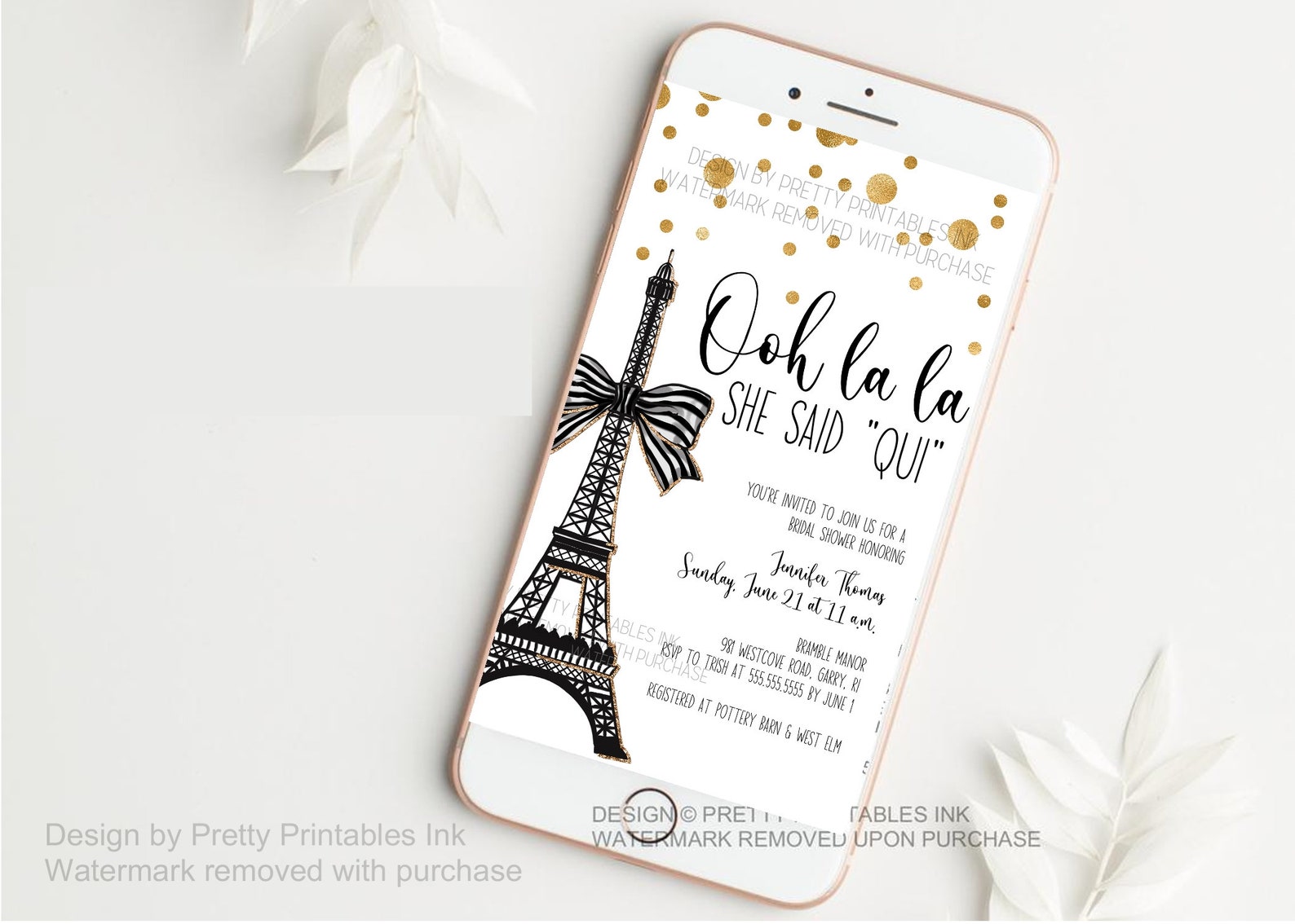 Paris Bridal Shower Invitation French Bridal Shower Etsy