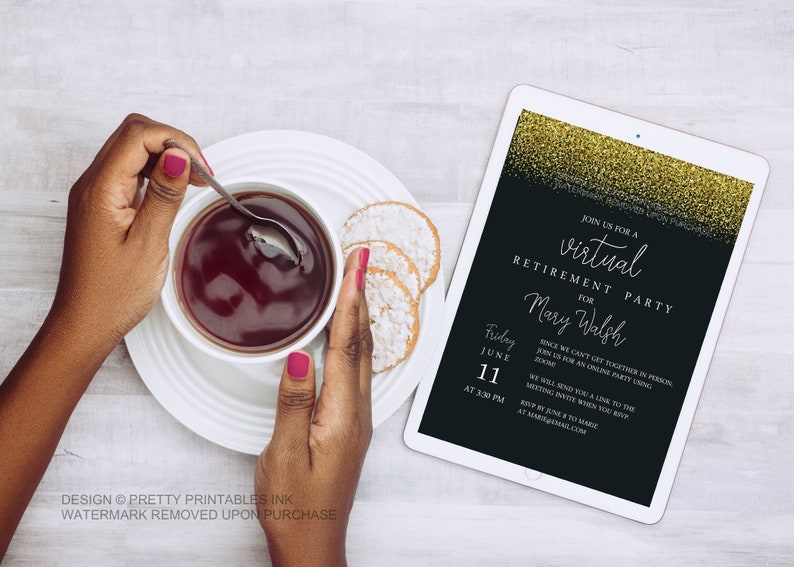 Virtual Retirement Party Invite Printable Retirement Party | Etsy