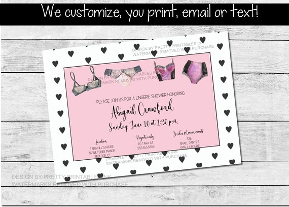 Lingerie Shower Invitation Printable | Lingerie Party Invitation | Classy Lingerie Shower Invitation | Ooh La La Lingerie Invitation Il_570xn