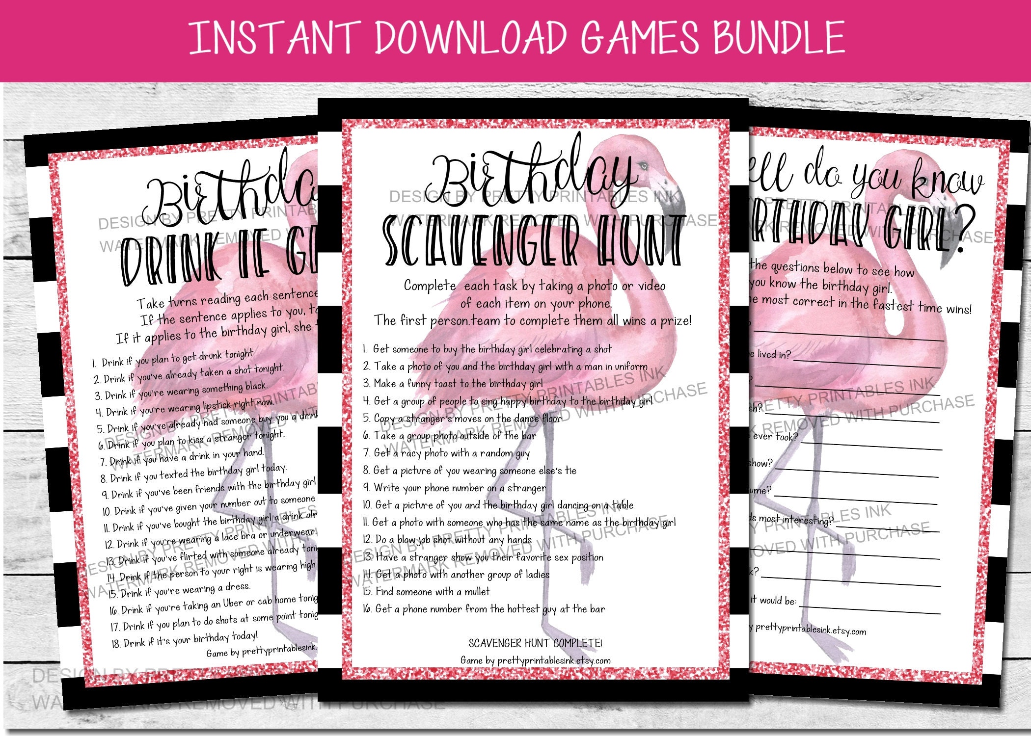 Printable Adult Birthday Games Fun Birthday Party Games 21st Birthday ...