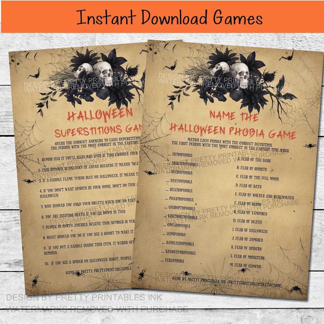 Printable Halloween Games Bundle Adult Halloween Games - Etsy