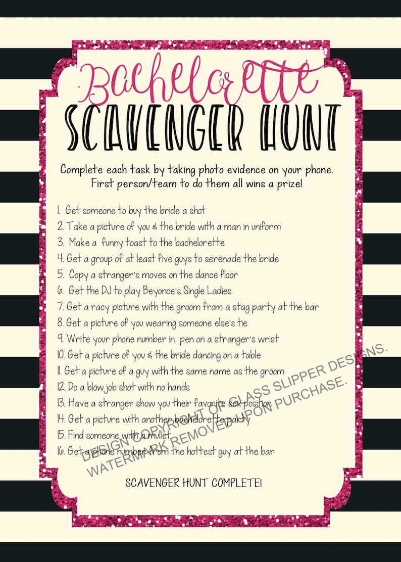 Bachelorette Scavenger Hunt Game, Downloadable Bachelorette Game Printable, Hen Party Game, Photo Hunt Game, Bachelorette Bar Hunt image 1