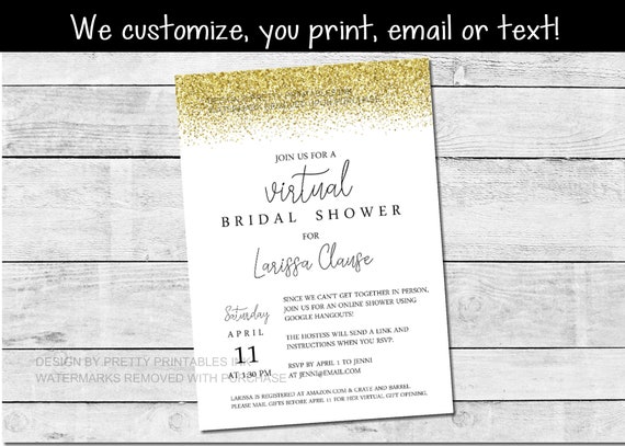 Virtual Bridal Shower Invitation | Online Bridal Shower Invite | Shower by Mail Invitation | Long Distance Shower By Mail Invitation Il_570xn