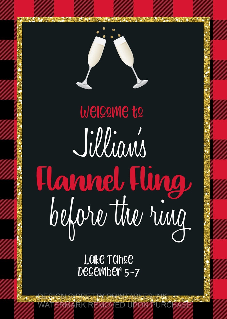 Printable Flannel and Fizz Bachelorette Party Bundle Buffalo Etsy Canada