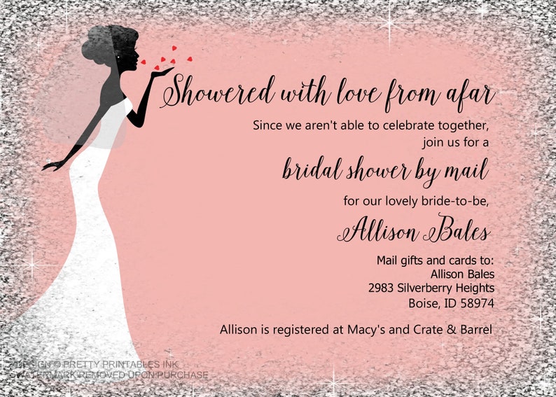 Bridal Shower by Mail Invitation Mail Bridal Shower Invite Quarantine Shower By Mail Invitation Virtual Bridal Shower Invite image 1